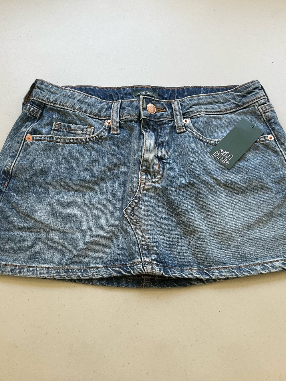 Wild Fable Womens Denim Mini Skirt Medium Wash Blue Size 4 NWT